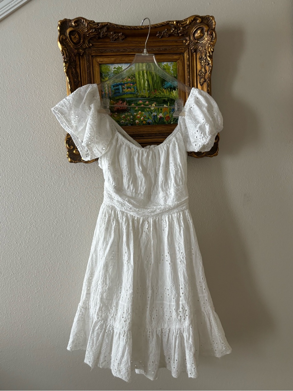 One & Only Collective White Eyelet Cotton Mini Dress